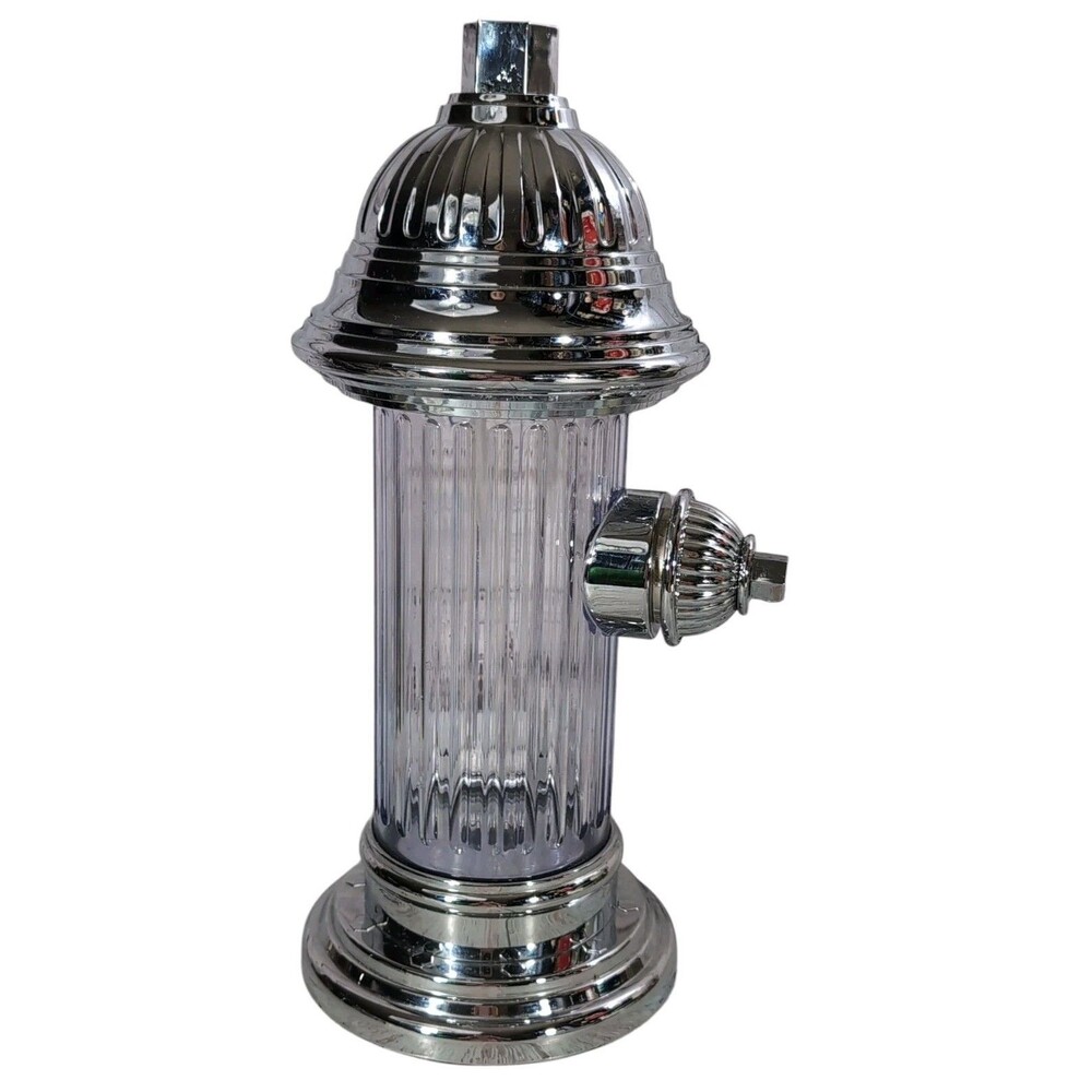 Godinger Silver ART Fire Hydrant Liquid Liquor Dispenser Metal Plastic 14in-32oz